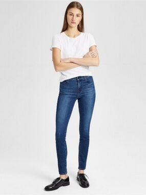 J Brand Classic High-Rise Skinny Jeans in Dark Blue